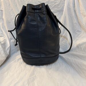 Coach Leather Drawstring Bag with Brass Accents